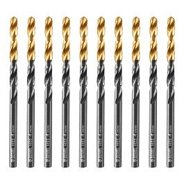Сверло по металлу, 4 мм, HSS-Tin, Golden Tip, 10 шт. Denzel