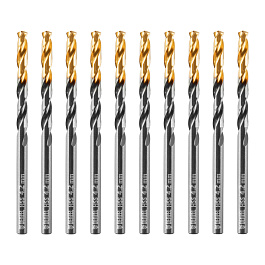 Сверло по металлу, 4,2 мм, HSS-Tin, Golden Tip, 10 шт. Denzel