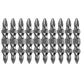 Бита двухсторонняя, PH2-PH1 х 45 мм, сталь S2, 10 шт. Denzel