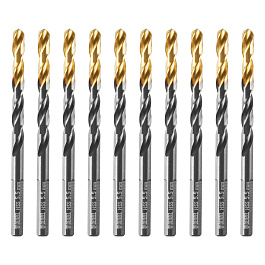 Сверло по металлу, 5,5 мм, HSS-Tin, Golden Tip, 10 шт. Denzel